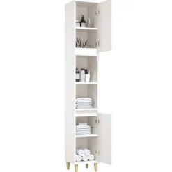 vidaXL Badkamerkast 30x30x190 cm bewerkt hout wit