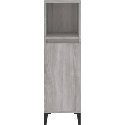 vidaXL Badkamerkast 30x30x100 cm bewerkt hout grijs sonoma eikenkleur
