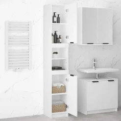 vidaXL Badkamerkast 32x34x188,5 cm bewerkt hout wit
