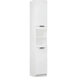 vidaXL Badkamerkast 32x34x188,5 cm bewerkt hout wit