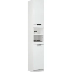 vidaXL Badkamerkast 32x34x188,5 cm bewerkt hout wit