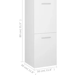 vidaXL Badkamerkast 30x30x80 cm bewerkt hout wit