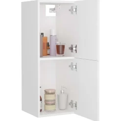 vidaXL Badkamerkast 30x30x80 cm bewerkt hout wit