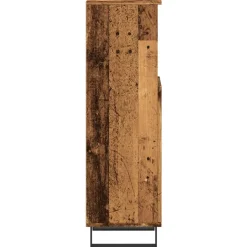 vidaXL Badkamerkast 30x30x100 cm bewerkt hout oud houtkleurig