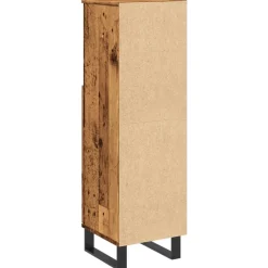 vidaXL Badkamerkast 30x30x100 cm bewerkt hout oud houtkleurig