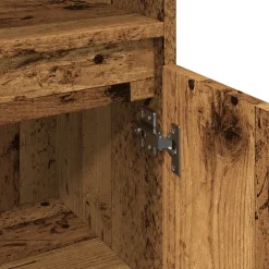 vidaXL Badkamerkast 30x30x100 cm bewerkt hout oud houtkleurig