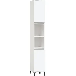 vidaXL Badkamerkast 30x30x190 cm bewerkt hout wit