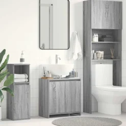 vidaXL Badkamerkast 60x33x60 cm bewerkt hout grijs sonoma eikenkleurig