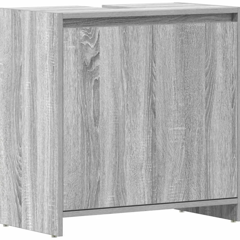 vidaXL Badkamerkast 60x33x60 cm bewerkt hout grijs sonoma eikenkleurig
