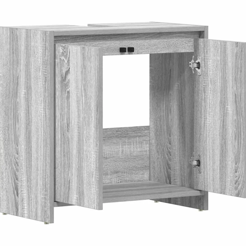 vidaXL Badkamerkast 60x33x60 cm bewerkt hout grijs sonoma eikenkleurig