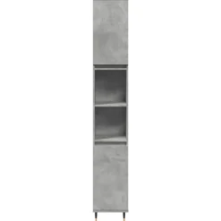 vidaXL Badkamerkast 30x30x190 cm bewerkt hout betongrijs