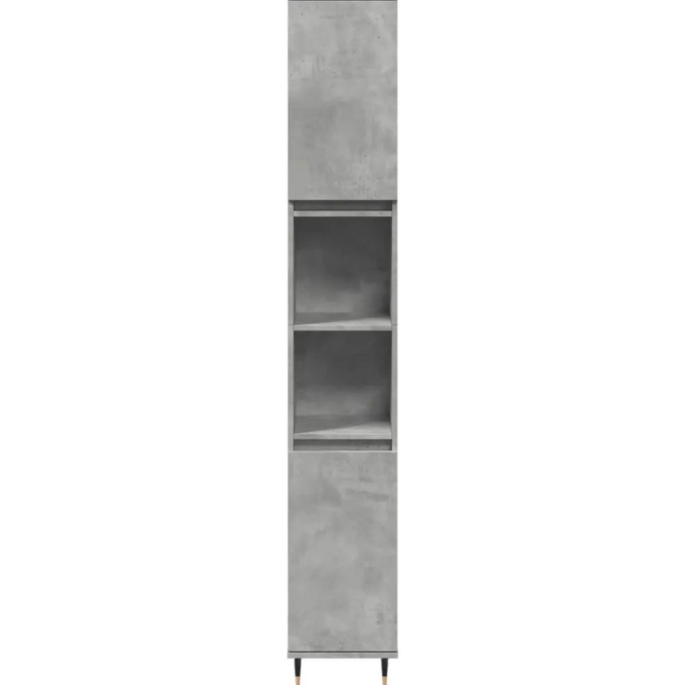 vidaXL Badkamerkast 30x30x190 cm bewerkt hout betongrijs