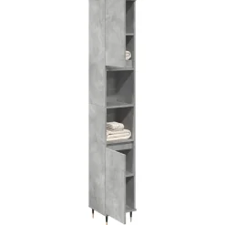 vidaXL Badkamerkast 30x30x190 cm bewerkt hout betongrijs