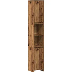 vidaXL Badkamerkast 30x30x183,5 cm bewerkt hout oud houtkleurig