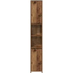 vidaXL Badkamerkast 30x30x183,5 cm bewerkt hout oud houtkleurig