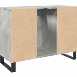 vidaXL Badkamerkast 80x33x60 cm bewerkt hout betongrijs