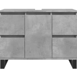 vidaXL Badkamerkast 80x33x60 cm bewerkt hout betongrijs