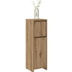 vidaXL Badkamerkast 30x30x95 cm bewerkt hout artisanaal eikenkleur