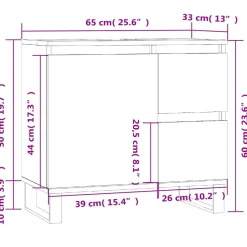 vidaXL Badkamerkast 65x33x60 cm bewerkt hout gerookt eikenkleurig