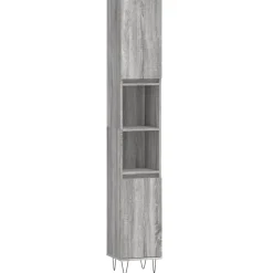 vidaXL Badkamerkast 30x30x190 cm bewerkt hout grijs sonoma eikenkleur