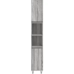 vidaXL Badkamerkast 30x30x190 cm bewerkt hout grijs sonoma eikenkleur
