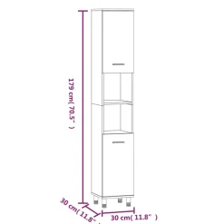 vidaXL Badkamerkast 80x33x60 cm bewerkt hout sonoma eikenkleurig