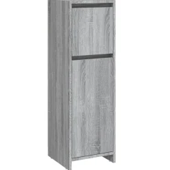 vidaXL Badkamerkast 30x30x95 cm bewerkt hout grijs sonoma eikenkleurig