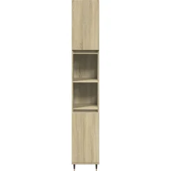 vidaXL Badkamerkast 30x30x190 cm bewerkt hout sonoma eikenkleurig