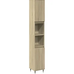 vidaXL Badkamerkast 30x30x190 cm bewerkt hout sonoma eikenkleurig