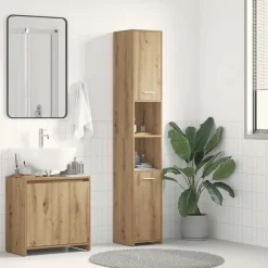 vidaXL Badkamerkast 30,5x30x95 cm bewerkt hout sonoma eikenkleurig