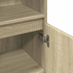 vidaXL Badkamerkast 30x30x100 cm bewerkt hout sonoma eikenkleurig