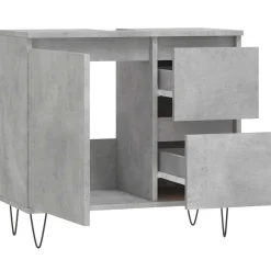 vidaXL Badkamerkast 65x33x60 cm bewerkt hout betongrijs