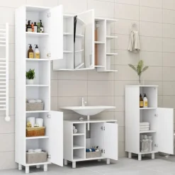 vidaXL Badkamerkast 65x33x60 cm bewerkt hout grijs sonoma eikenkleurig