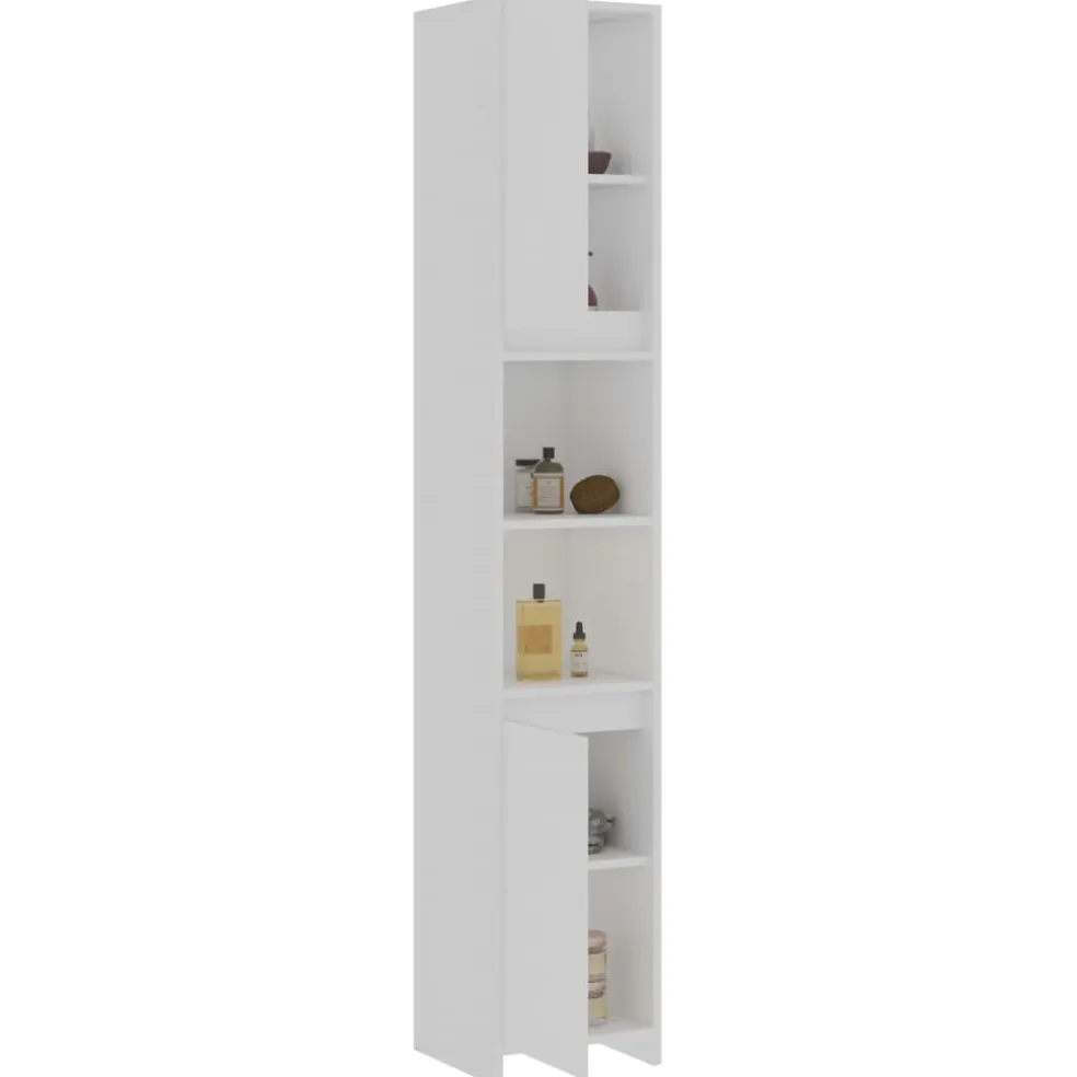 vidaXL Badkamerkast 30x30x183,5 cm bewerkt hout wit