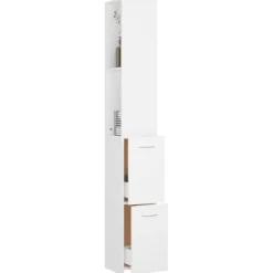 vidaXL Badkamerkast 25x26,5x170 cm bewerkt hout wit