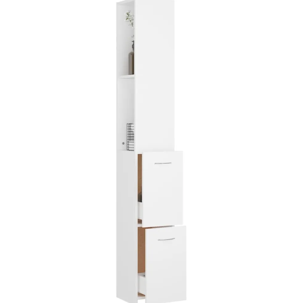 vidaXL Badkamerkast 25x26,5x170 cm bewerkt hout wit