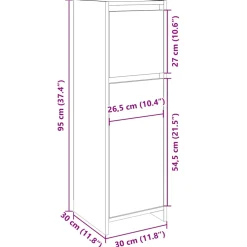 vidaXL Badkamerkast 30x30x95 cm spaanplaat sonoma eikenkleurig