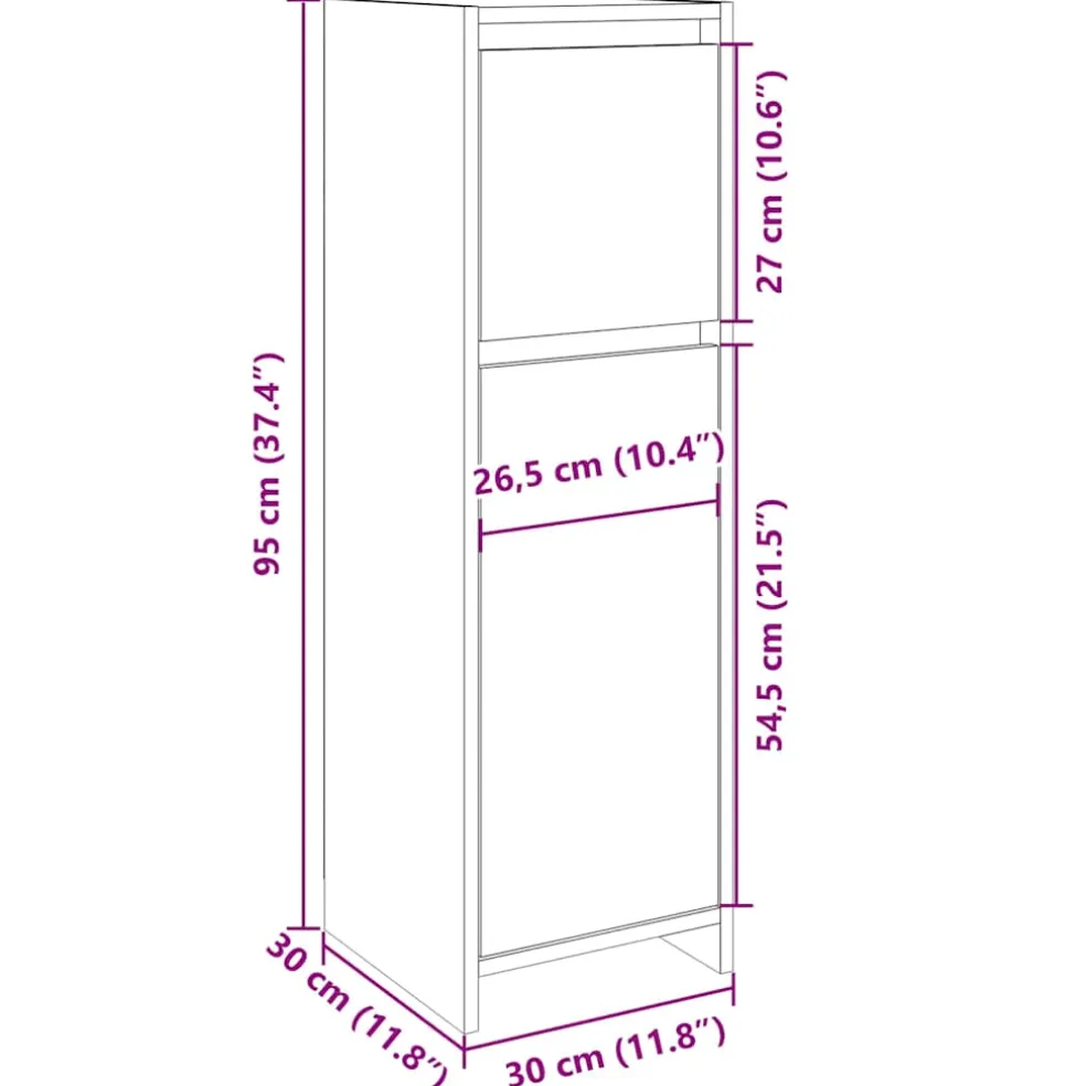 vidaXL Badkamerkast 30x30x95 cm spaanplaat sonoma eikenkleurig
