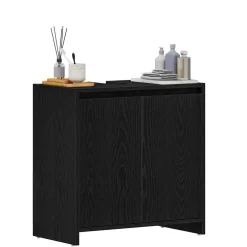 vidaXL Badkamerkast 60x33x60 cm spaanplaat zwart eikenkleurig