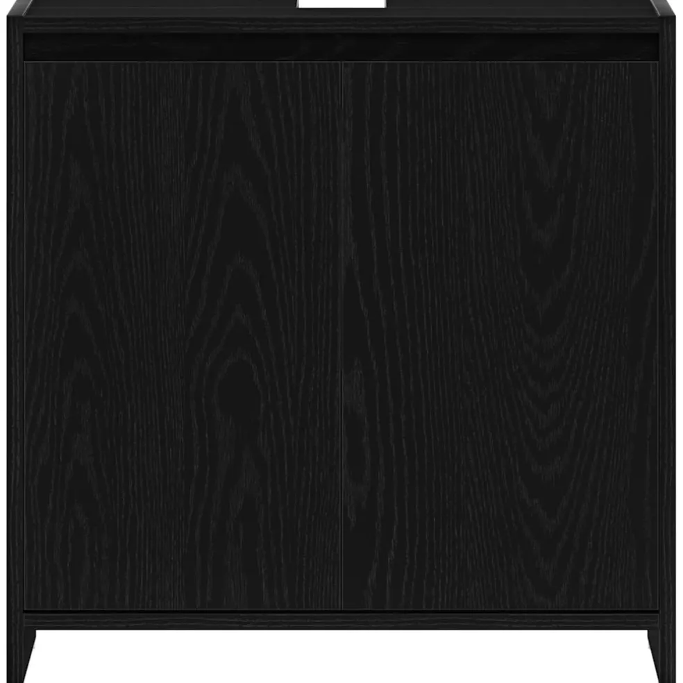 vidaXL Badkamerkast 60x33x60 cm spaanplaat zwart eikenkleurig