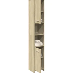 vidaXL Badkamerkast 30x30x183,5 cm spaanplaat sonoma eikenkleurig