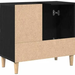 vidaXL Badkamer Kast Zwart Eiken 65 x 33 x 60 cm Bewerkt hout