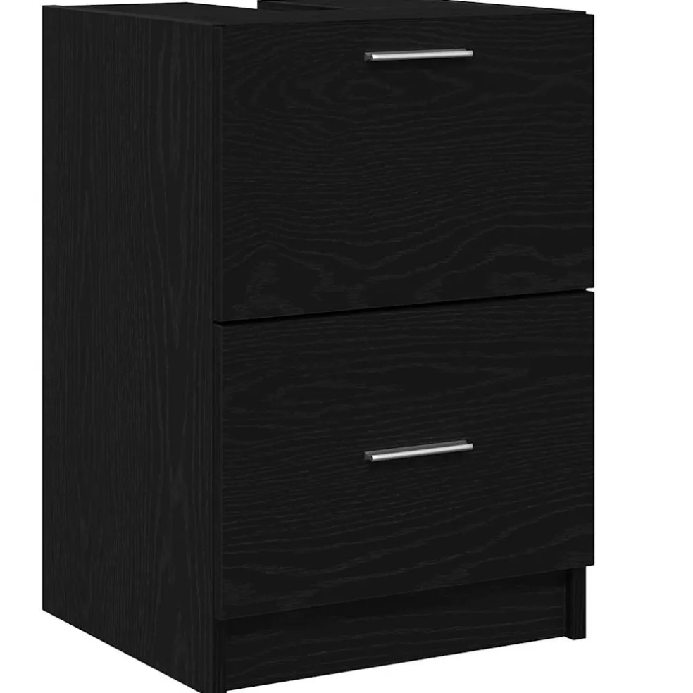vidaXL Badkamer Kast Zwart Eiken 40 x 37 x 59 cm Bewerkt hout