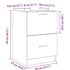 vidaXL Badkamer Kast Zwart Eiken 40 x 37 x 59 cm Bewerkt hout