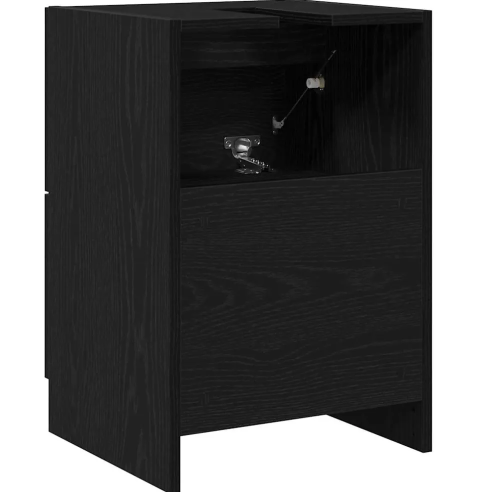 vidaXL Badkamer Kast Zwart Eiken 40 x 37 x 59 cm Bewerkt hout