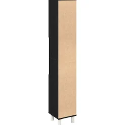 vidaXL Badkamer Kast Zwart Eiken 30 x 30 x 179 cm Bewerkt hout