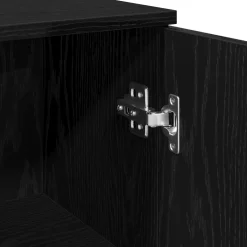vidaXL Badkamer Kast Zwart Eiken 30 x 30 x 190 cm Bewerkt hout