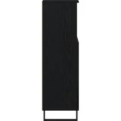 vidaXL Badkamer Kast Zwart Eiken 30 x 30 x 100 cm Bewerkt hout