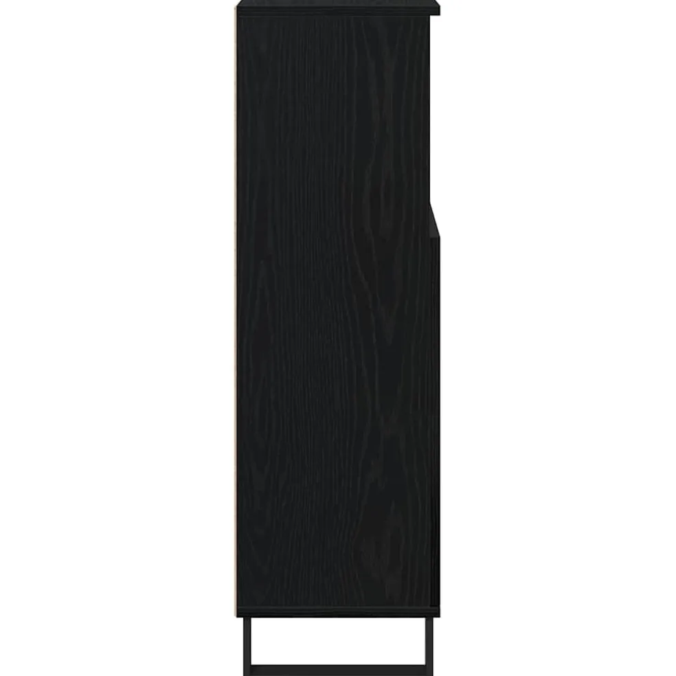 vidaXL Badkamer Kast Zwart Eiken 30 x 30 x 100 cm Bewerkt hout
