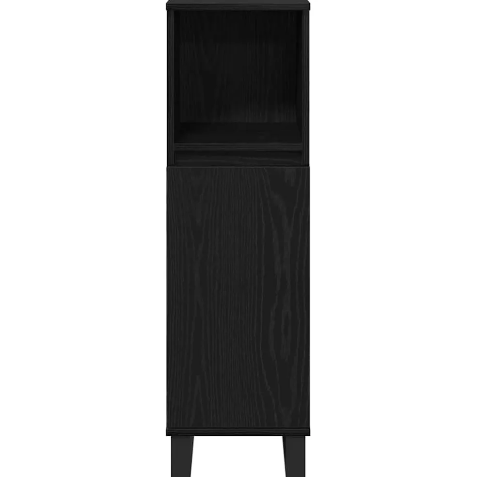 vidaXL Badkamer Kast Zwart Eiken 30 x 30 x 100 cm Bewerkt hout